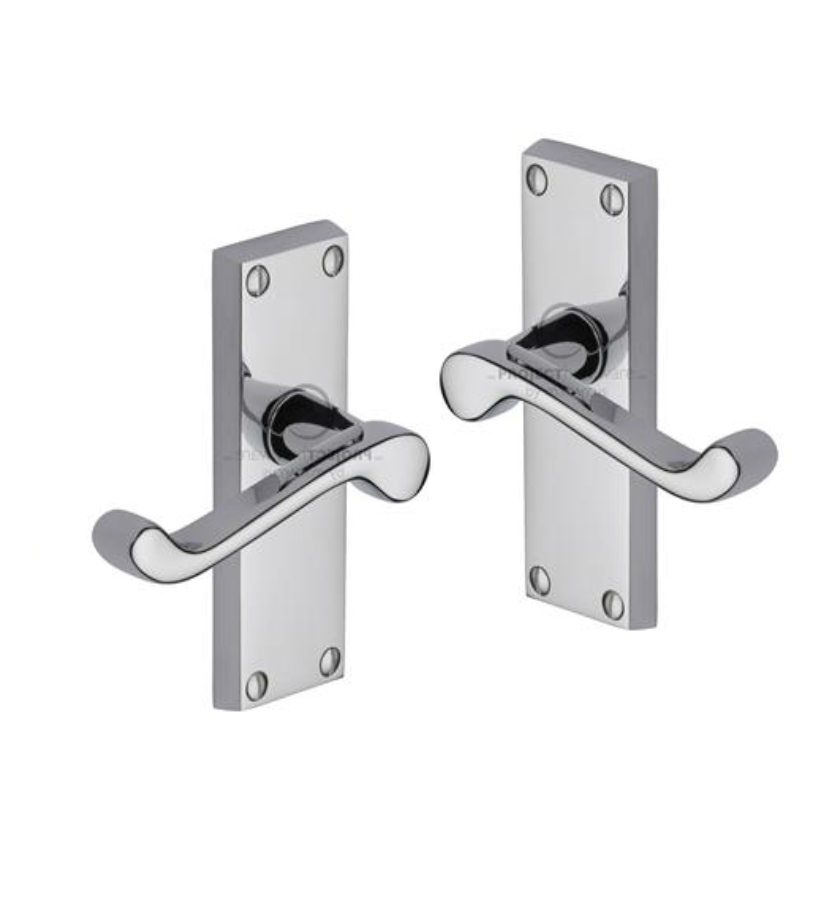 Project Hardware PR610-PC Door Handle Lever Latch Malvern Short Design Polished Chrome finish