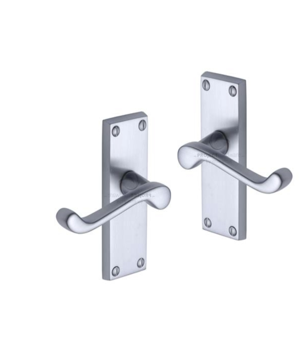 Project Hardware PR610-SC Door Handle Lever Latch Malvern Short Design Satin Chrome finish