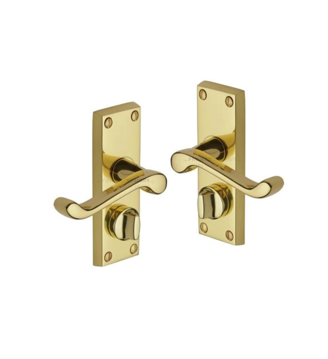 Project Hardware PR625-PB Door Handle for Privacy Set Malvern Short Design Polished Brass finish
