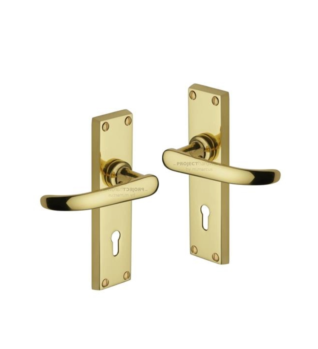 Project Hardware PR900-PB Door Handle Lever Lock Avon Design Polished Brass finish