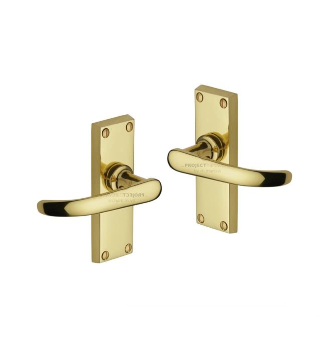 Project Hardware PR910-PB Door Handle Lever Latch Avon Short Design Polished Brass finish