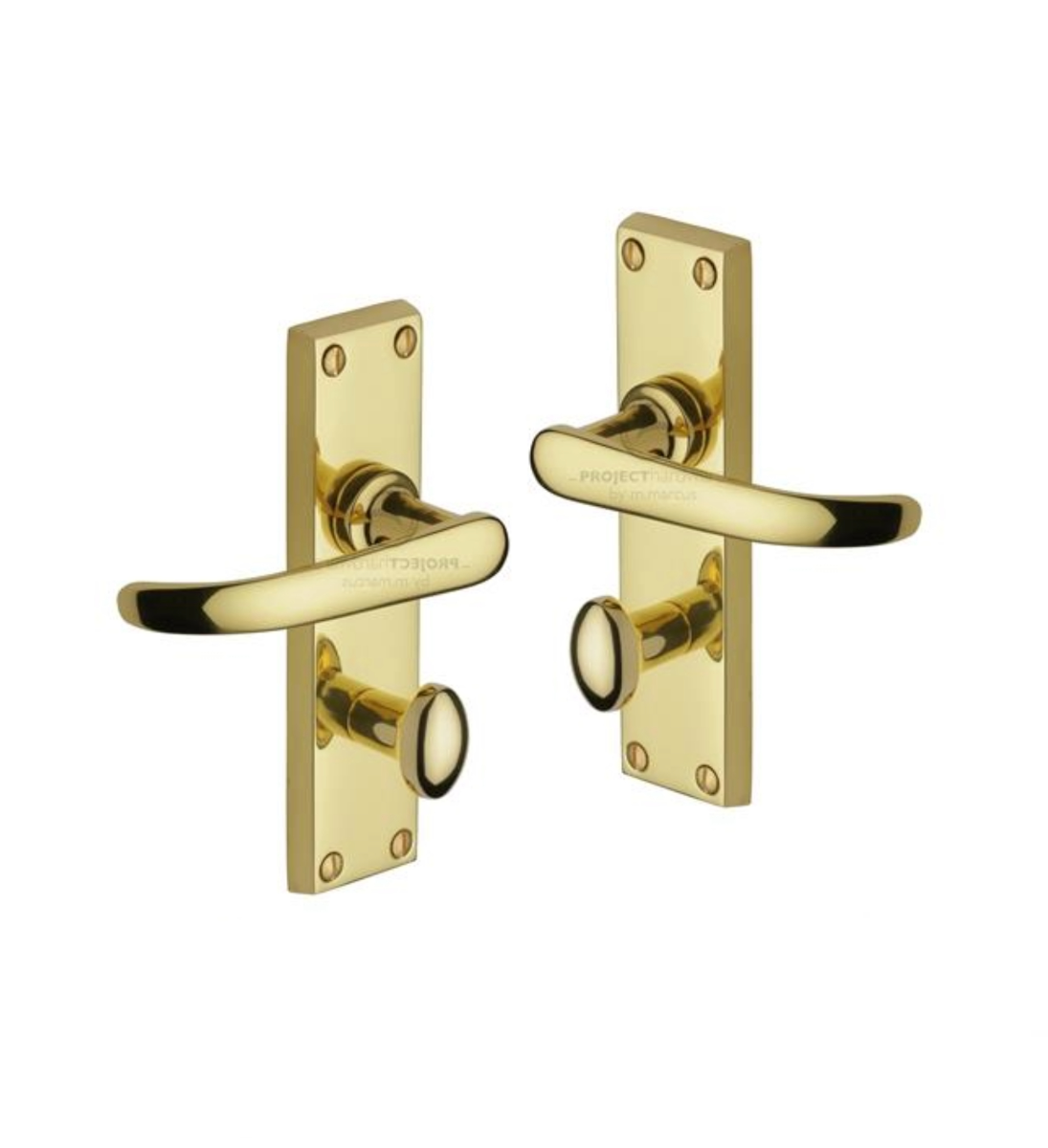 Project Hardware PR920-PB Door Handle for Bathroom Avon Design Polished Brass finish