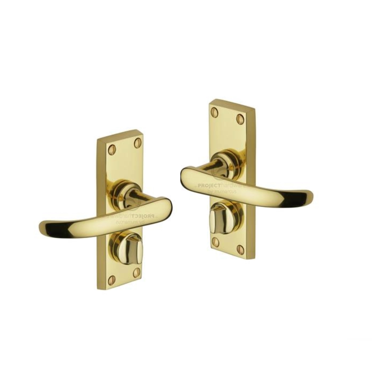 Project Hardware PR925-PB Door Handle for Privacy Set Avon Short Design Polished Brass finish