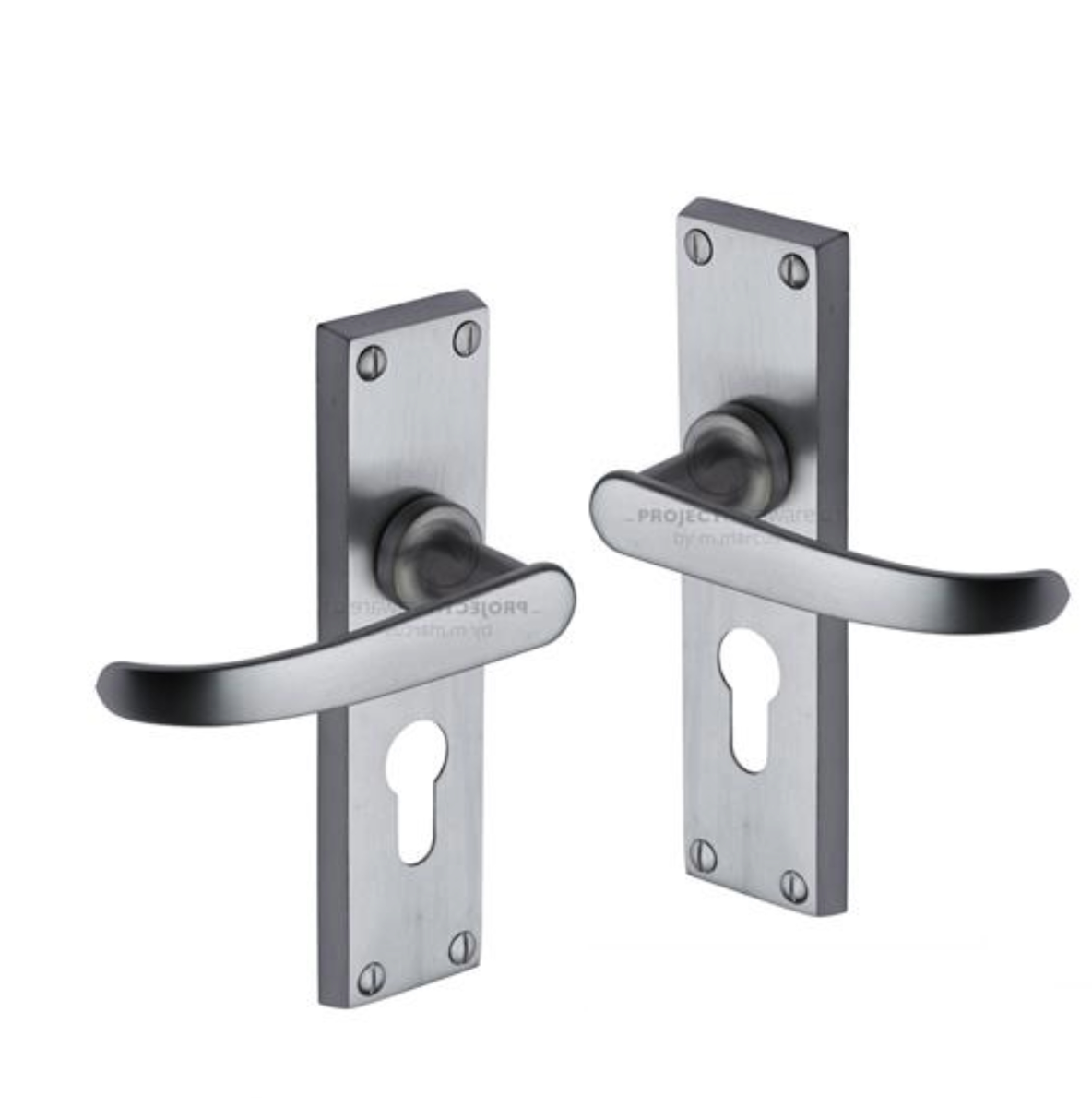 Project Hardware PR927-SC Door Handle for Euro Profile Plate Avon Design Satin Chrome finish