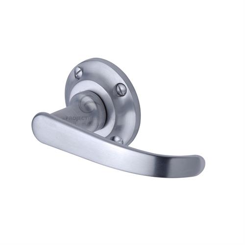 Project Hardware PR930-SC Door Handle Lever Latch on Round Rose Avon Design Satin Chrome finish