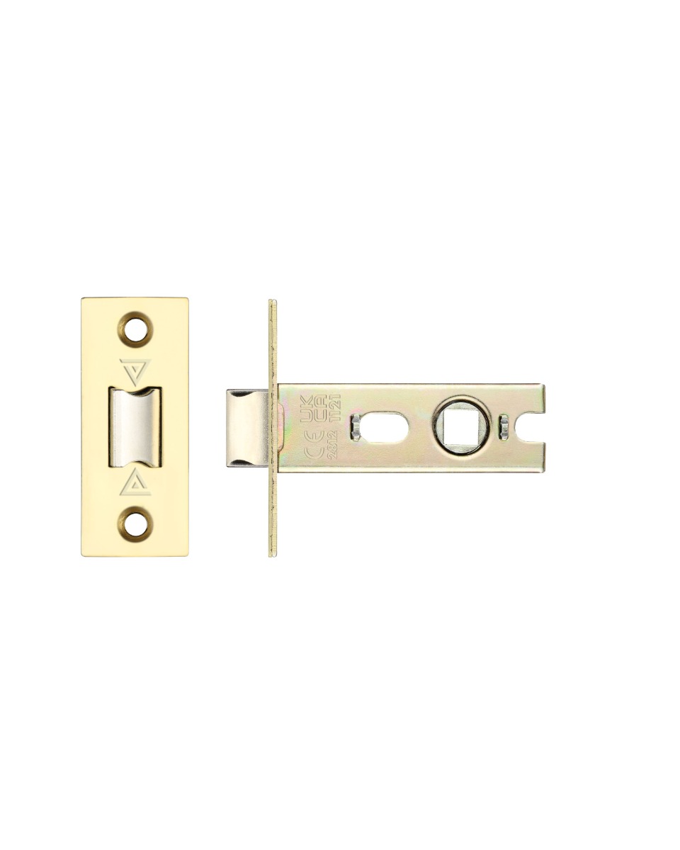 Zoo Hardware PRTL76FD-S-PVDPB Project Tubular Latch 76mm - UKCA/CE, Square Forend, Polished Brass PVD