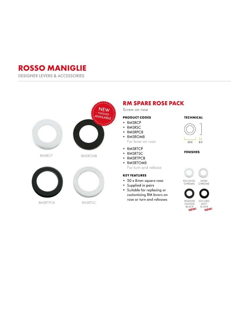 Zoo Hardware RMSROMB Spare Round Rose (1 pair) - Oscuro Matt Black