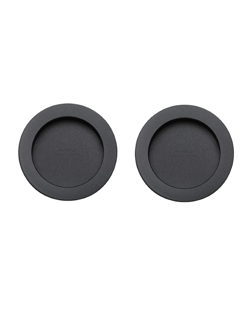 M.Marcus S.A.B Serrature RD2322-BLK Sliding Round Flush Pull Pair Black Finish