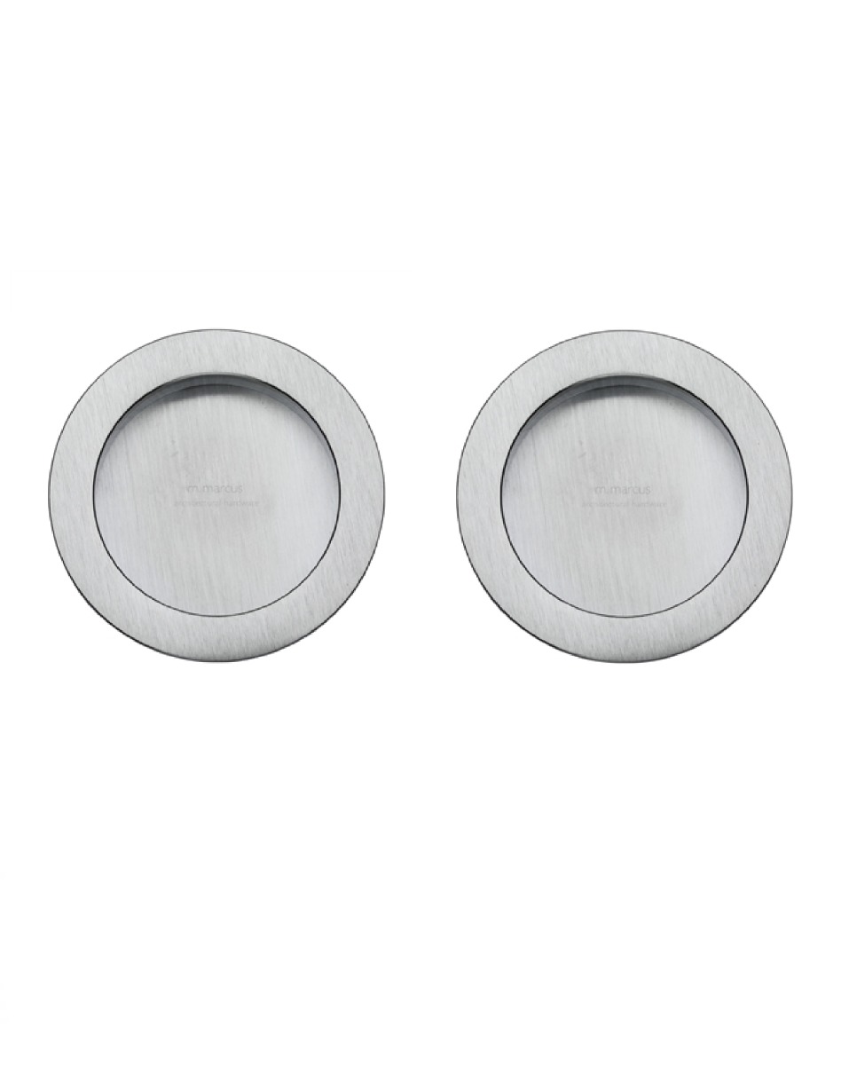 M.Marcus S.A.B Serrature RD2322-SC Sliding Round Flush Pull Pair Satin Chrome