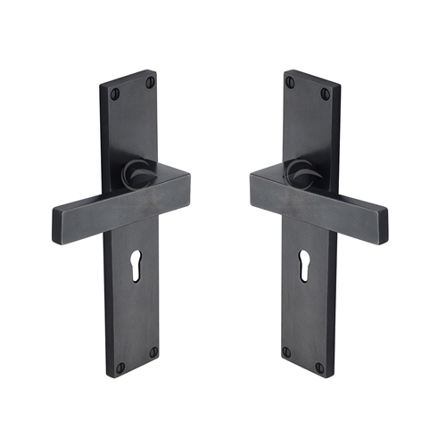 Rustic Dark Bronze Door Handle Lever Lock Cheswell Design -M.Marcus-RDB3100