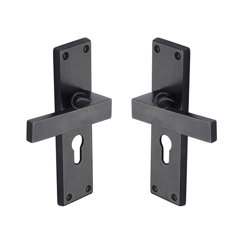 Rustic Dark Bronze Door Handle Euro Profile Cheswell Design-M.Marcus-RDB3148