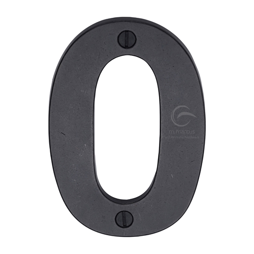 Rustic Dark Bronze Door Numeral 0 Screw Fixing 76mm (3