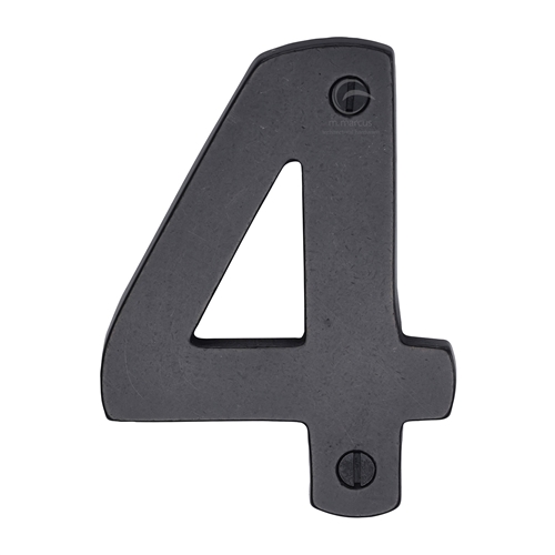 Rustic Dark Bronze Door Numeral 4 Screw Fixing 76mm (3