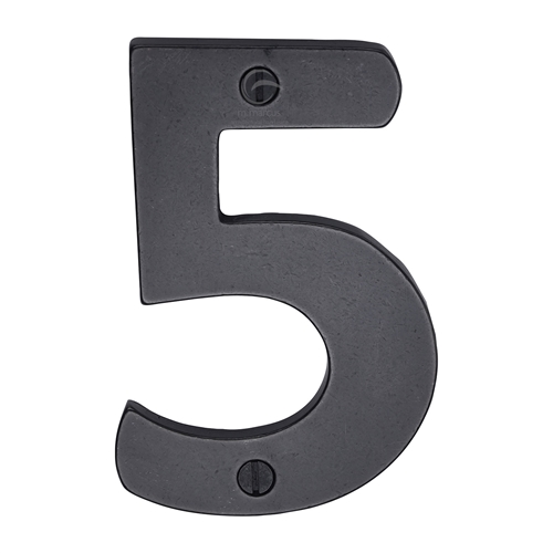 Rustic Dark Bronze Door Numeral 5 Screw Fixing 76mm (3