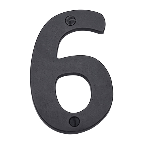 Rustic Dark Bronze Door Numeral 6 Screw Fixing 76mm (3