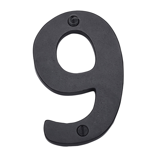 Rustic Dark Bronze Door Numeral 9 Screw Fixing 76mm (3