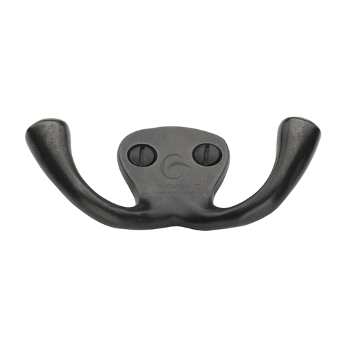 Rustic Dark Bronze Double Coat Hook -M.Marcus-RDB386
