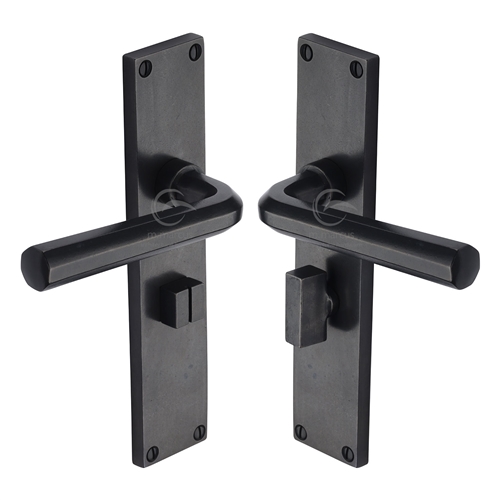 Rustic Dark Bronze Door Handle Bathroom Set Octave Design-M.Marcus-RDB45430