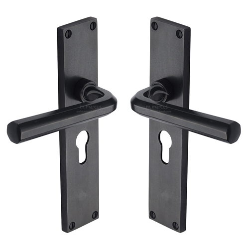 Rustic Dark Bronze Door Handle Euro Profile Octave Design-M.Marcus-RDB45448