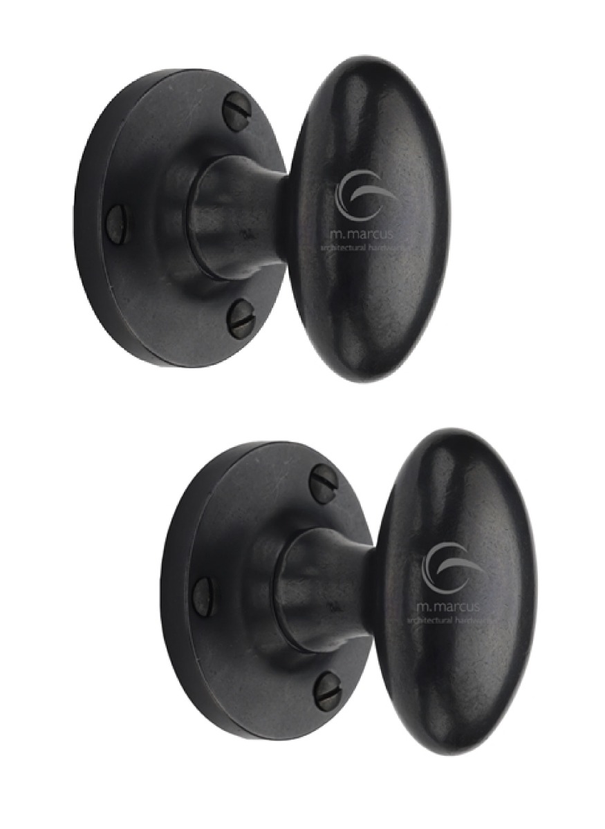 Rustic Dark Bronze Mortice Knob on Rose Knowle Design -M.Marcus-RDB4555