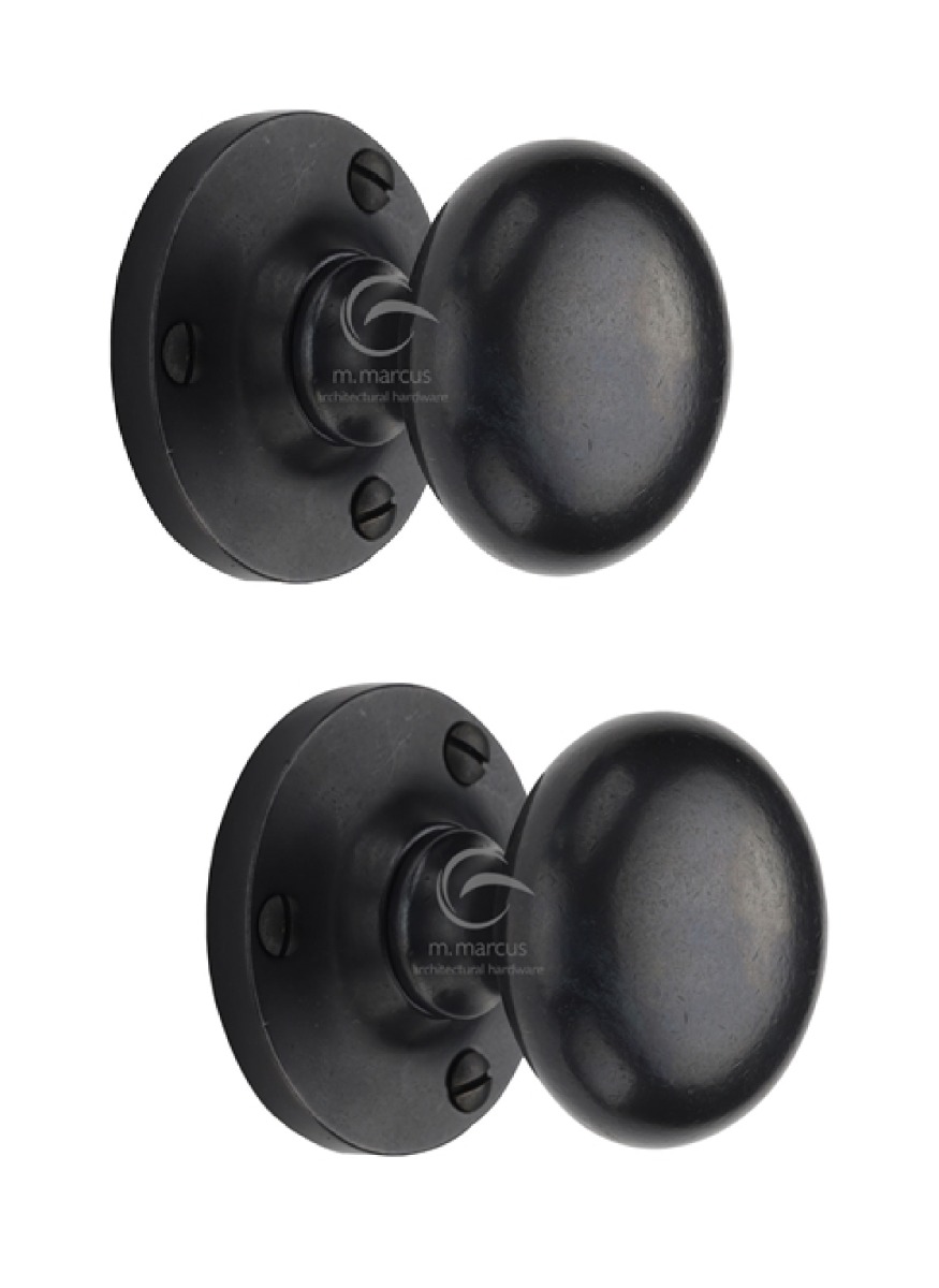 Rustic Dark Bronze Mortice Knob on Rose Alveley Design -M.Marcus-RDB4975