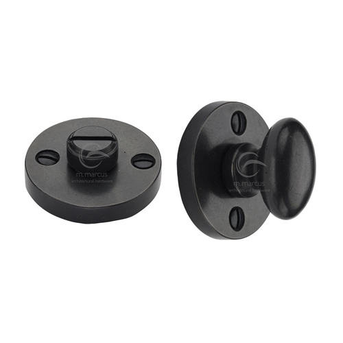 Rustic Dark Bronze Round Thumbturn & Emergency Release for Bathroom & Bedroom Doors-M.Marcus-RDB555