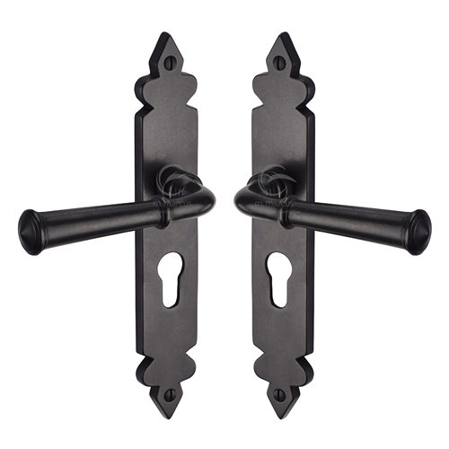 Rustic Dark Bronze Door Handle Euro Profile Ludlow Design-M.Marcus-RDB5848