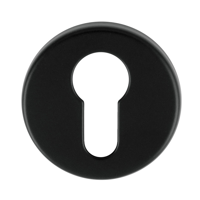 Manital Designer Euro Profile Esctcheon Round Rose Matt Black RE001BLK