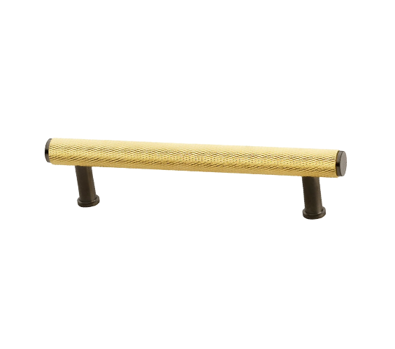 Alexander And Wilks Knurled T-Bar Cabinet Pull 224mm C/C Satin Brass / Dark Bronze Pvd AW809-224-SBPVD/DBZPVD