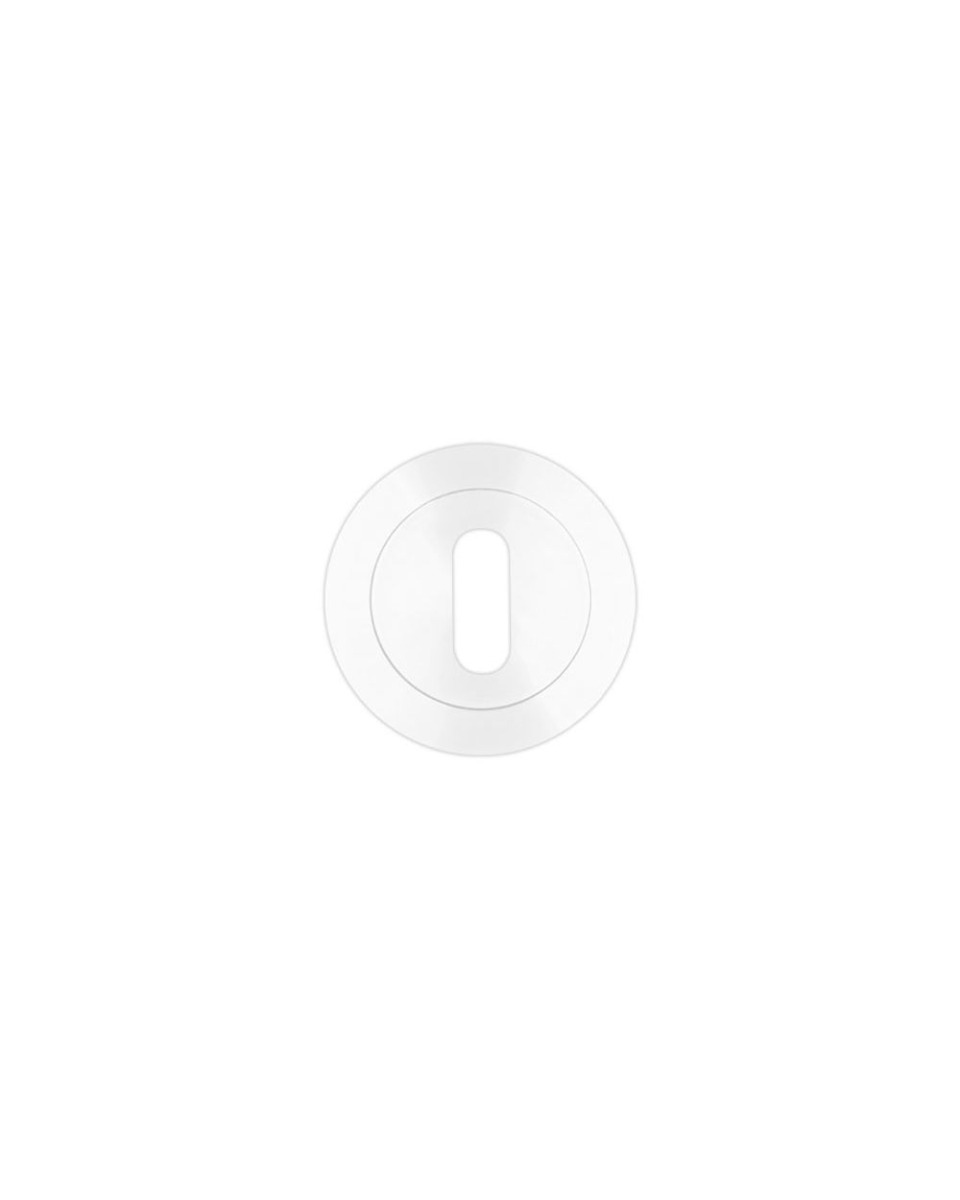 Standard Profile Escutcheon 50mm Diameter-Powder Coated White Rosso Maniglie-RM002PCW