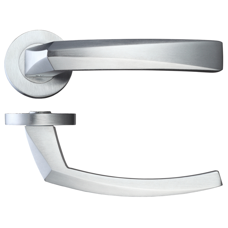 Rosso Maniglie RM010SC Hydra Lever on Round Rose - Satin Chrome Satin Chrome