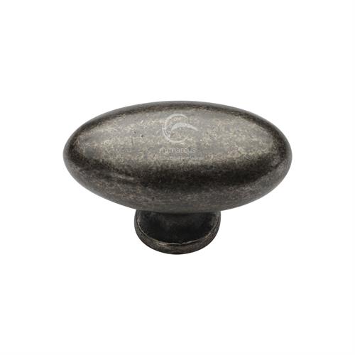 M.Marcus Rustic Pewter Cabinet Knob Oval Design 50mm Pewter   RPW118 50