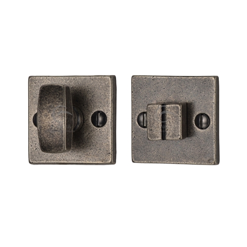 Rustic Pewter Square Thumbturn & Emergency Release for Bathroom & Bedroom Doors-M.Marcus-RPW155