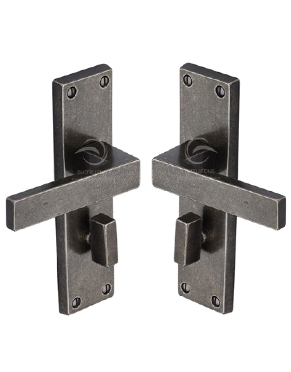 Rustic Pewter Door Handle Bathroom Set Cheswell Design-M.Marcus-RPW3130