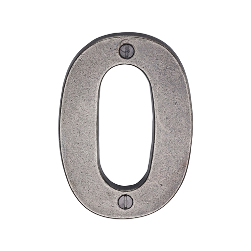 Rustic Pewter Door Numeral 0 Screw Fixing 76mm (3