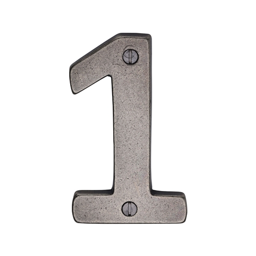 Rustic Pewter Door Numeral 1 Screw Fixing 76mm (3