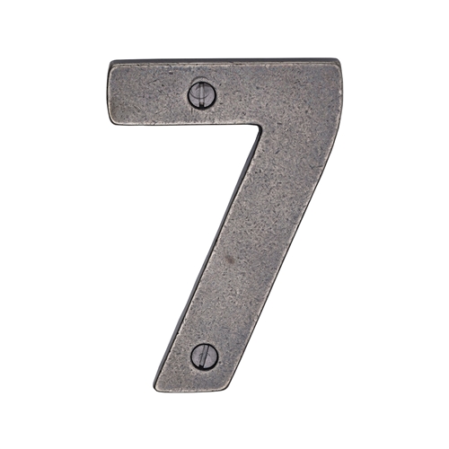 Rustic Pewter Door Numeral 7 Screw Fixing 76mm (3