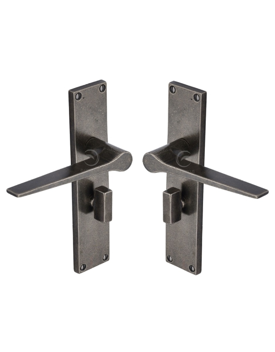 Rustic Pewter Door Handle Bathroom Set Gio Design-M.Marcus-RPW41830