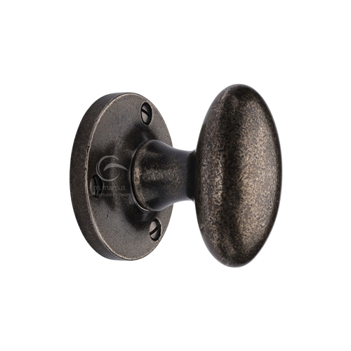 Rustic Pewter Mortice Knob on Rose Knowle Design -M.Marcus-RPW4555