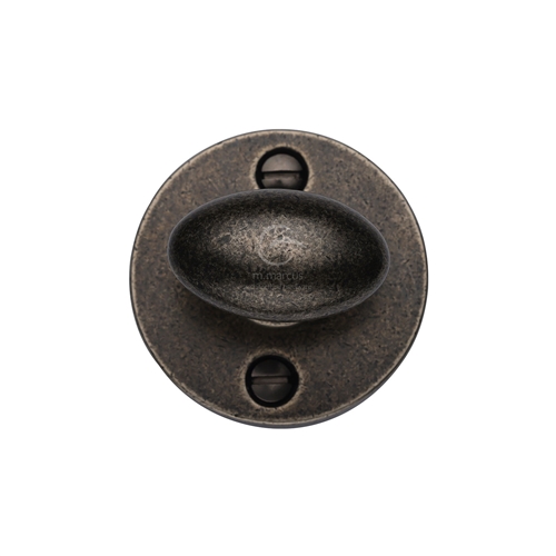 Rustic Pewter Round Thumbturn & Emergency Release for Bathroom & Bedroom Doors-M.Marcus-RPW555
