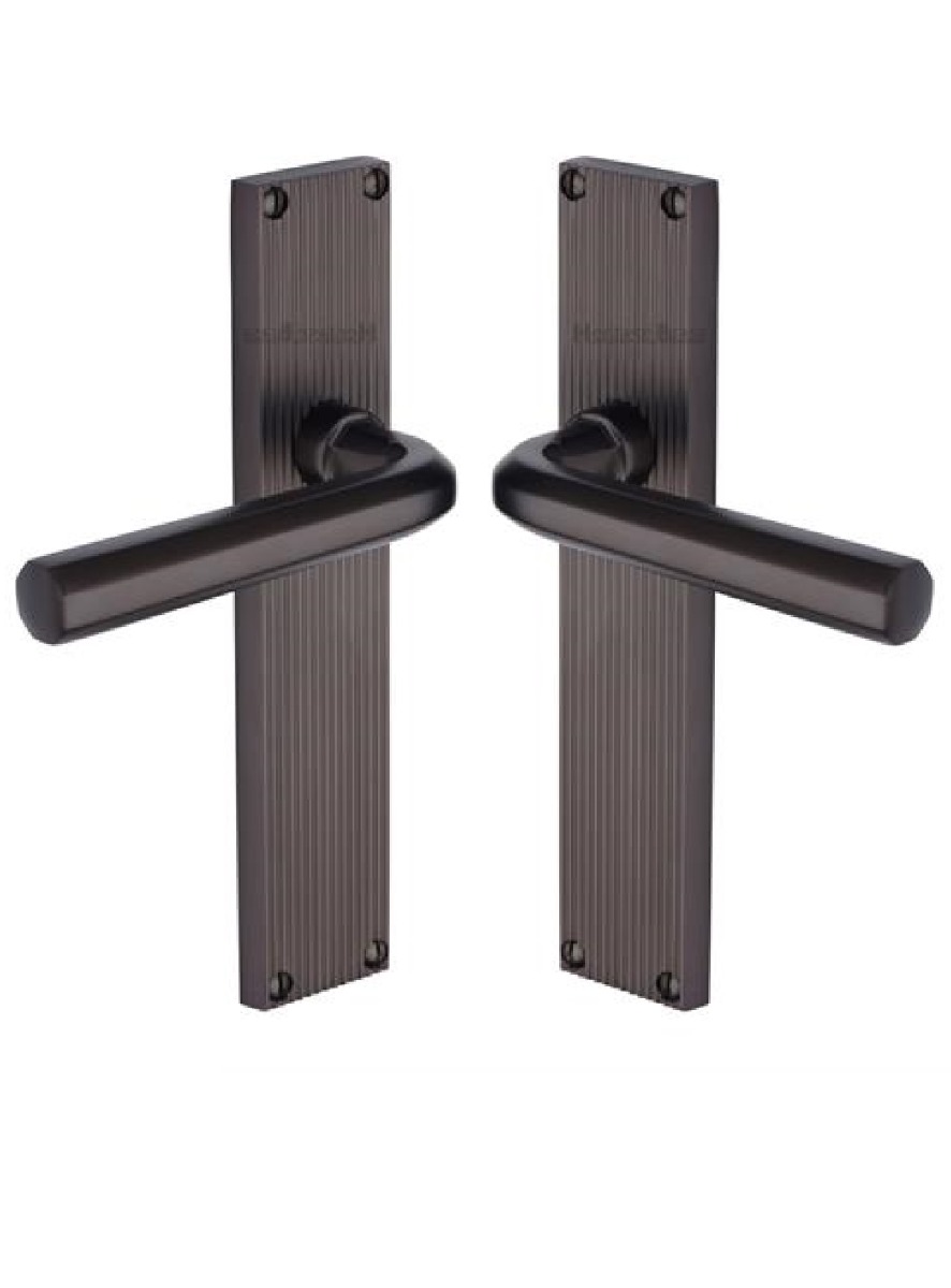 Heritage Brass Octave Reeded Lever Latch Door Handle MB Matt Bronze RR3710-MB