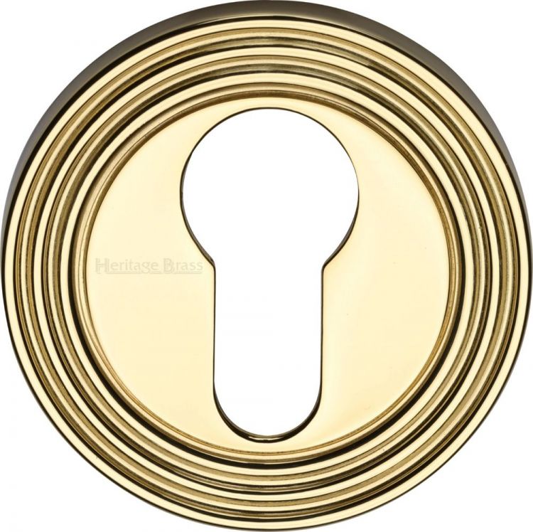 Heritage Brass Reeded Euro Profile Keyhole Polished Brass RR4020-PB