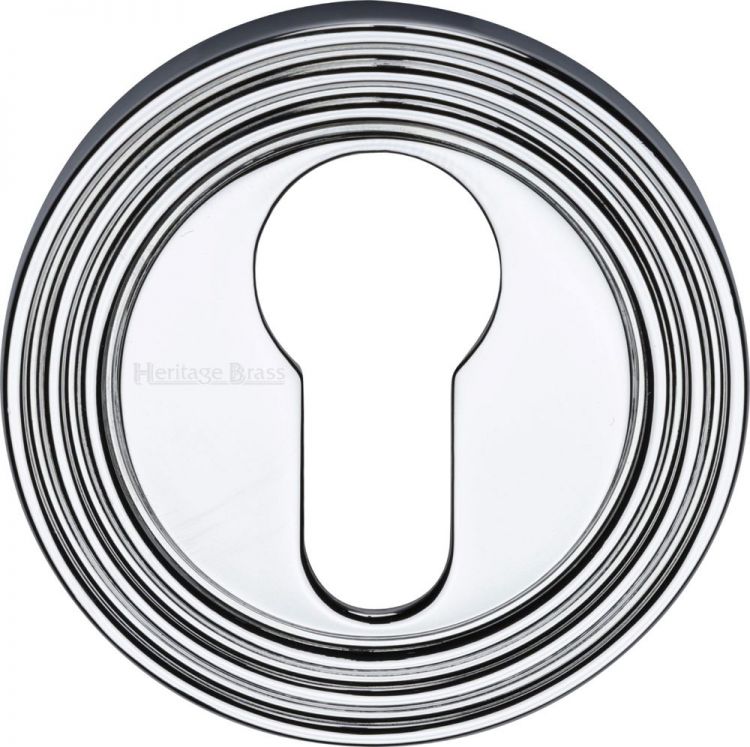 Heritage Brass Reeded Euro Profile Keyhole Polished Chrome RR4020-PC