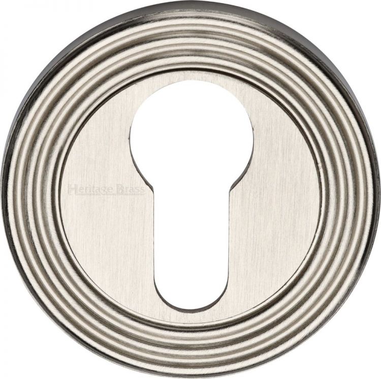 Heritage Brass Reeded Euro Profile Keyhole Satin Nickel RR4020-SN