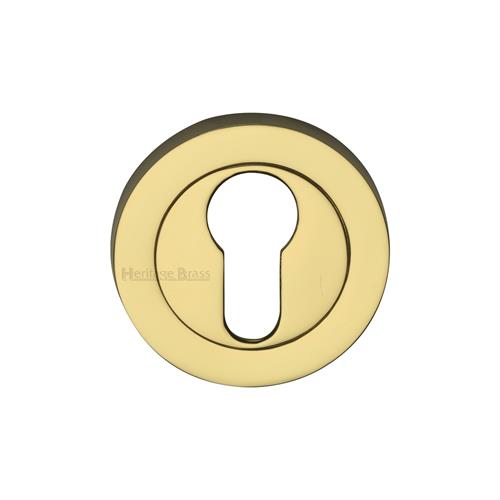 Heritage Brass RS2004-PB Euro Profile Cylinder Escutcheon Polished Brass finish