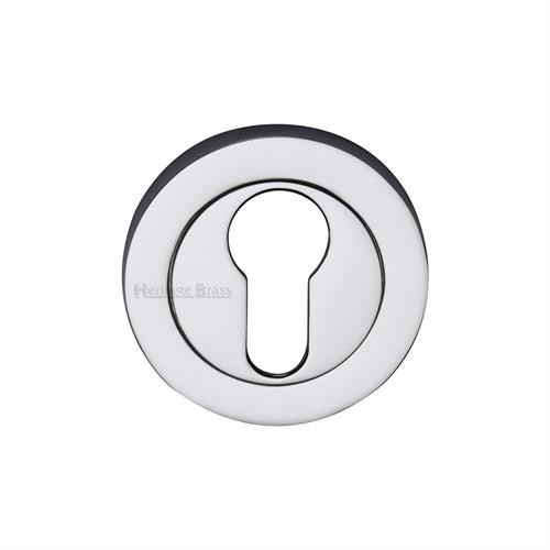 Heritage Brass RS2004-PC Euro Profile Cylinder Escutcheon Polished Chrome finish
