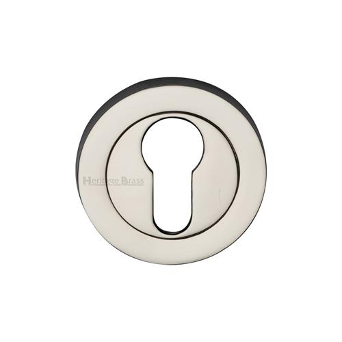 Heritage Brass RS2004-PNF Euro Profile Cylinder Escutcheon Polished Nickel finish
