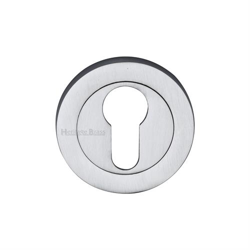 Heritage Brass RS2004-SC Euro Profile Cylinder Escutcheon Satin Chrome finish