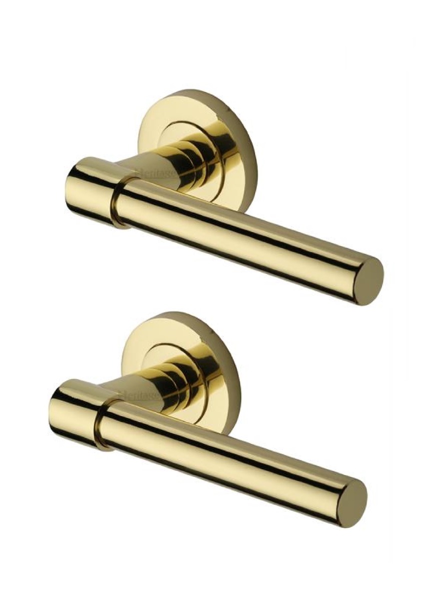 Heritage Brass RS2017-PB Door Handle Lever on Rose Phoenix Design Polished Brass Finish