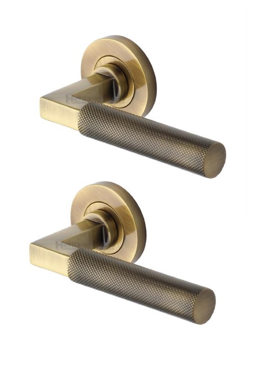 Heritage Brass RS2260-AT Door Handle Lever on Rose Signac Design Antique Finish